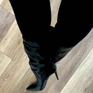 Once Worn Leather Slouch Boots